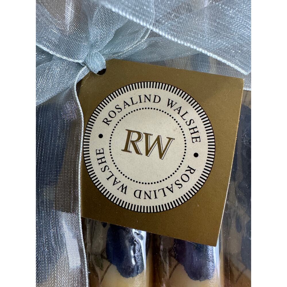 NEW Enesco Y2K Blue Floral Taper Candles Rosalind Walshe Set of 6 Gift Box - Picture 9 of 9